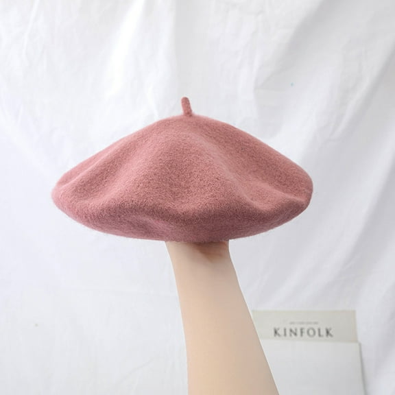 SikaFu Ishihara Rimi Hat Vintage British Wool Beret Thick Japanese Painter Hat Korean Version Versatile Pumpkin Hat Girl