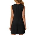 thumbnail image 5 of NIEWTR Womens Summer Dress Crew Neck Button Decoration Sleeveless Sundresses Work Casual Tank Dress(Black,S), 5 of 6
