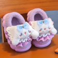 thumbnail image 1 of Sanrios-Zapatillas de algodón con dibujos animados para niños, zapatos Kawaii con tacón, para padres e hijos, para mantener el calor, invierno, 1 of 4
