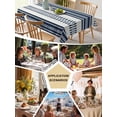 thumbnail image 6 of Navy Blue Striped Tablecloth Square Table Cloth 54x54, Waterproof Outdoor Table Cloth Covers Decorative Table Protector, Farmhouse Geometric Stripe Washable Table Cover for Kitchen Dinning Party, 6 of 8