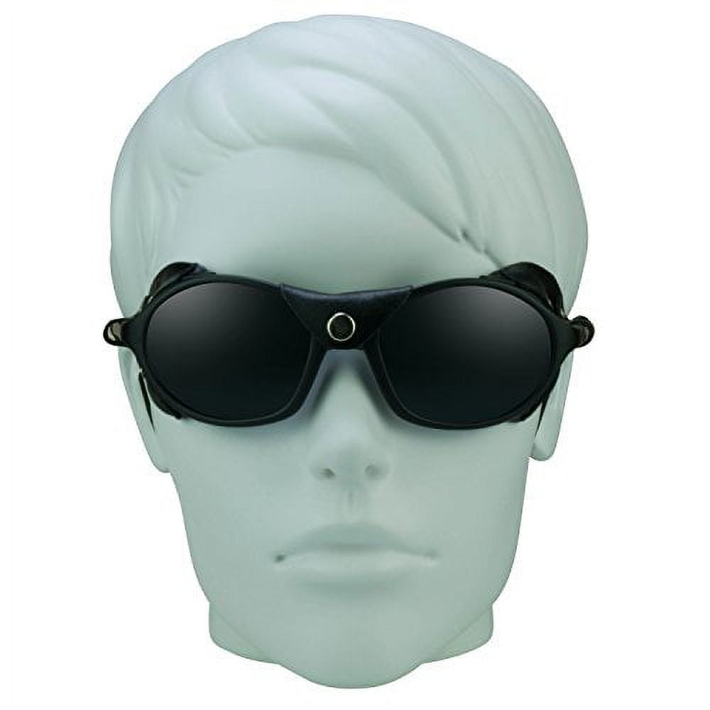 proSPORT Sunglasses Leather Sunglasses Glacier with Side Shield and String, Polarized Lens Unisex