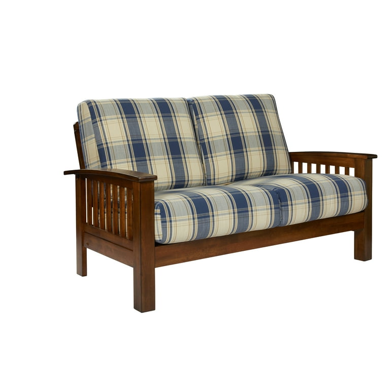 Maisie mission style loveseat with exposed wood frame deals