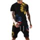 thumbnail image 1 of Hombres Casual Cuello redondo Día de la Independencia Impresión Blusa de manga corta y pantalones cortos Pantalones Traje de dos piezas Pompotops  oipoqjl35723, 1 of 5