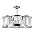 thumbnail image 2 of Warehouse of Tiffany Dario Chrome Ceiling Fan 30-Inch 6-Light Metal & Crystal Drum Shade (Includes Remote), 2 of 13