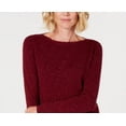 thumbnail image 2 of Karen Scott Women's Petite Curved-Hem Tunic Sweater Red Size Pettite Large, 2 of 3