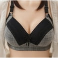thumbnail image 4 of Aloohaidyvio Bras,Women Plus Size Bra Lace Plaid Printing Non-Steel Ring Buckle Underwear, 4 of 4
