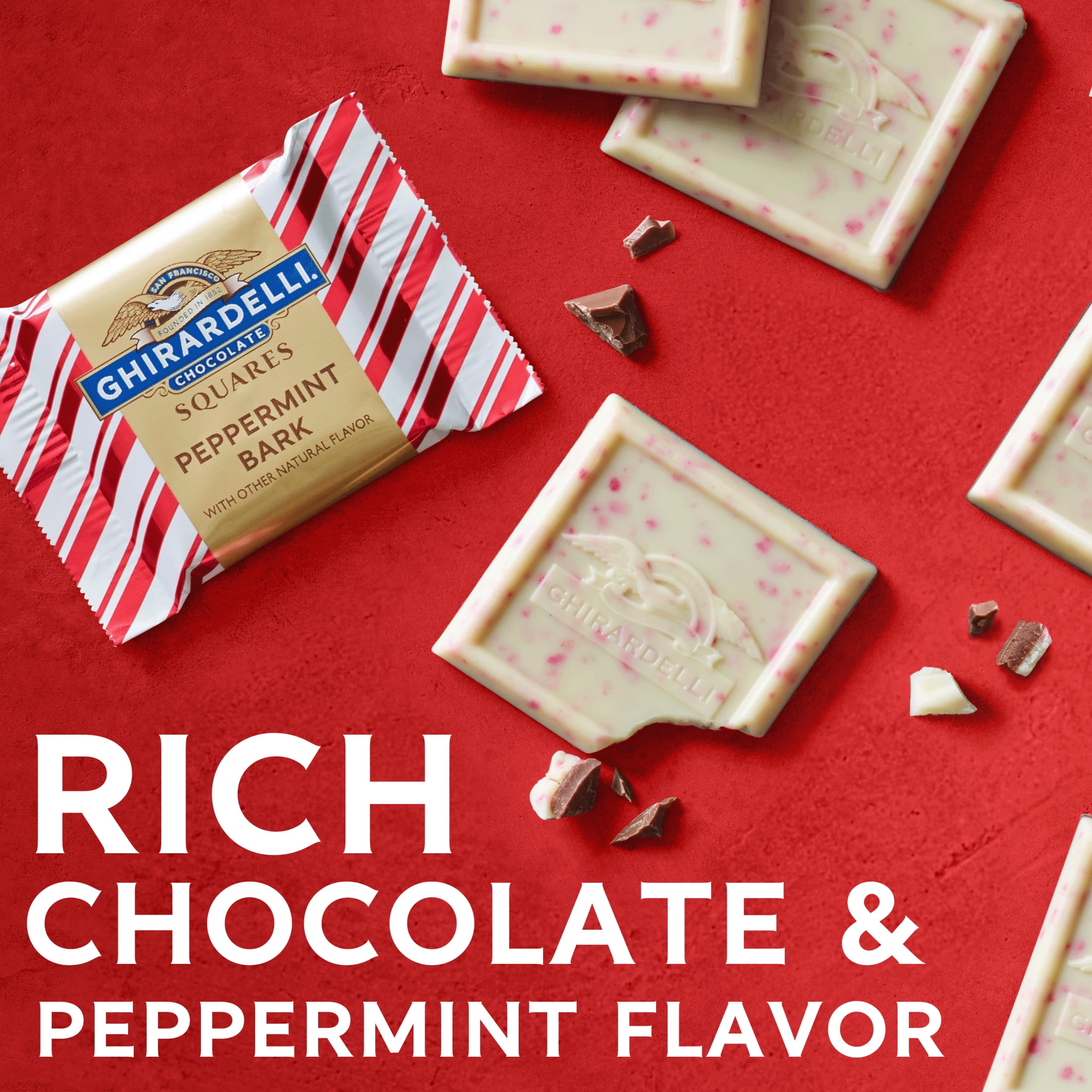 (2 pack) GHIRARDELLI Peppermint Bark Chocolate Squares, 4.57 oz Bag