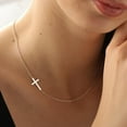 thumbnail image 2 of Cross Necklace For Women - 18K Gold Plated Cross Necklace Dainty Gold Cross Necklace Tiny Sideway Cross Choker Necklace Gold Cross Necklaces For Women Gold Jewelry For Women Gifts[o2248], 2 of 2