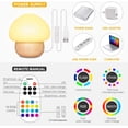 thumbnail image 5 of Night Light for , LED Night Light USB Mushroom Night Lamp with Remote Control, ren Bedside Lamp with 4 Light Mode & 16 Colors, Soft Eye Caring and Memory Function, 5 of 5