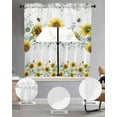 thumbnail image 3 of Sunflower Kitchen Curtains Sets 24 Inch Length with Valance, Sage Green Eucalyptus Farmhouse Bee Swag Valances and Tiers Curtain Set Drapes Swag Curtains for Living Room, Bathroom, Bedroom, Cafe, 3 of 6