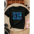 thumbnail image 4 of MAWOTEA Promoted To Big Cousin Iron-on Graphic T-shirts for Outdoor Sports and Daily Wearing, Young Girls T-Shirts, Size from 3T-13Y, 4 of 5