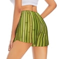 thumbnail image 2 of Uemuo Green Bamboo Fence Pattern Women's Athletic Shorts High Waisted Running Shorts with Liner Pockets Gym Elastic Workout Shorts-X-Large, 2 of 9