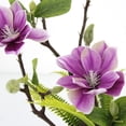 thumbnail image 4 of Ramo de flores de simulación de rama de flor artificial de 3 cabezas con hojas Decoración floral de oficina en casa, púrpura Eigraketly HA7281-01B, 4 of 6