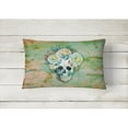 thumbnail image 2 of Carolines Treasures BB5124PW1216 Day of the Dead Skull with Flowers Canvas Fabric Decorative Pillow, 12H x16W,, 2 of 3