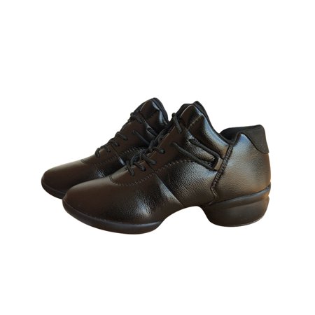 

Difumos Women Comfort Thick Soled Dancing Sneakers Non-Slip Round Toe Walking Lightweight Jazz Shoe Black Warm Lined 6.5