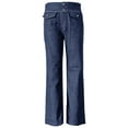 thumbnail image 3 of Ladies Casual Pocket Cargo Button Down Loose Jeans, 3 of 4