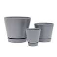 thumbnail image 4 of Mainstays Pottery 6in Ceramic Planter with Saucer,Gray, 4 of 9