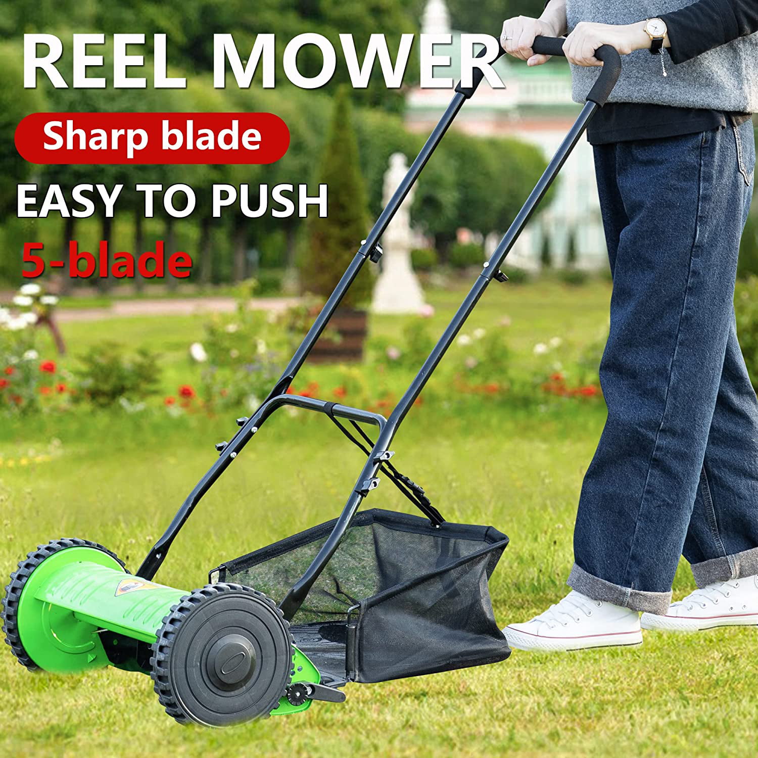 12mm-45mm Height Push Reel Lawn Mower with UK