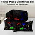 thumbnail image 2 of BlessLiving 3Pcs Game Controller Comforter Set King Size Gaming Bedding Set for Kids Boys Gamer, Black, 2 of 7