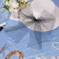thumbnail image 4 of 1 Yard Rhinestone Mesh Netting Fabric 21cm Wide Birdcage Bridal Veil French Rhombus Headband Millinery Bride Hair Net Headdress Hat Decoration for Women Girls Wedding Tea Party Black, 4 of 9