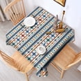 thumbnail image 2 of Blue and Orange Geometric Boho Pattern Square Tablecloth,Waterproof Square Table Cover,Wipeable Spillproof Washable Table Cover for Home Kitchen Party Decor 52"x52"(132x132cm), 2 of 6