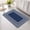 Blue, variant on White Non Slip Bathroom Mat, Boho Diamond Pattern Border Rustic Southwestern Absorbent Bath Mat Rubber Backed Quick Dry Doormat Fit Under Door for Bathtub Shower Sink Kitchen 16"x24"
