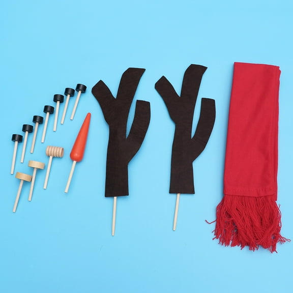 Stri 15Pcs Snowman Decorating Kit, Snowman Scarf, Hat, Snowman Building Kit, Snowman Nose, Christmas Accessories