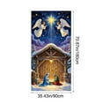 thumbnail image 3 of Merry Xmas Door Cover - Christmas Nativity Door Decorations Banner for Photography Background, Winter Holiday, Xmas Eve Party Photo Booth Prop, 3 of 6