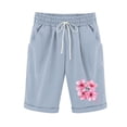 thumbnail image 2 of LOVZFMLL Women's Elastic Waist Printing Drawstring Shorts Light Blue XXL, 2 of 3