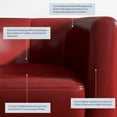 thumbnail image 3 of BELLEZE Accent Arm Club Chair in Faux Leather - Highland (Red), 3 of 7