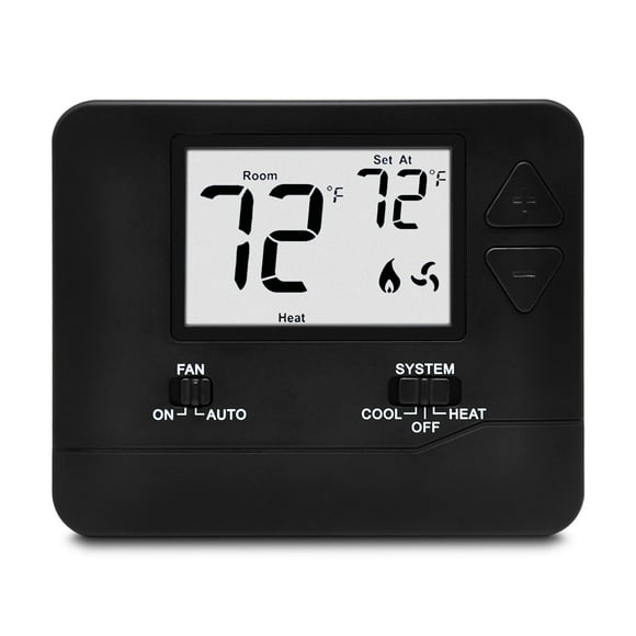 ELECTECK Thermostat Numérique Non Programmable pour la Maison, jusqu'à 1 Chaleur/1 Froid avec Grand Écran LCD, Compatible avec Système Électrique et Gaz/huile à un Seul Étage, Noir