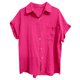 thumbnail image 4 of Camisa informal de mujer de color liso con mangas murciélago y bolsillos con botones: manga corta, tejido ligero, detalles de botones y bolsillos., 4 of 4