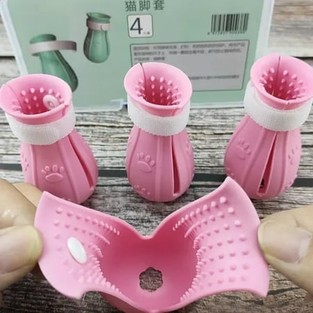 Comfortable Durable Adjustable and Protective Soft Anti-Scratch Cat Claw Shoes - Grooming Cats with Ease in Comfort - Prevent Scratching with Pet Wash Supplies - Nail Cover Protector f