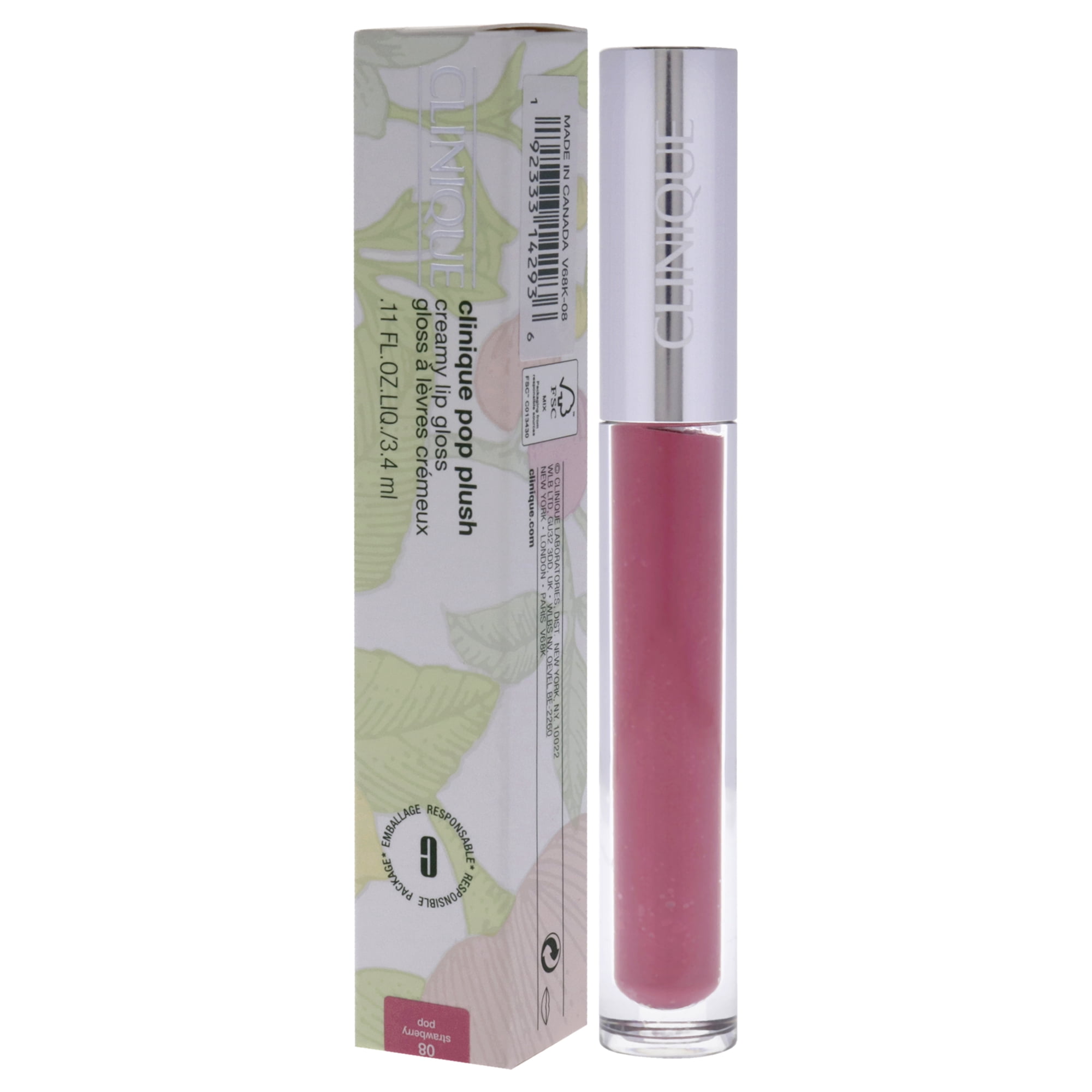 Clinique Clinique Pop Plush Creamy Lip Gloss 0.11oz 08 Strawberry Pop New