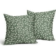thumbnail image 2 of Sage Green Beige Daisy Floral Pillow Covers 16X16 Inch Vintage Flowers Decorative Pillow Cases Set of 2 Block Print Cotton Linen Throw Pillows Farmhouse Decor For Sofa Couch Porch Bed Cushion Outdoor, 2 of 6