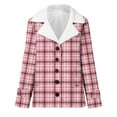 thumbnail image 5 of Winter Warm Jackets for Womens Fashion Plus Size Zip Up Plaid Printed Fashionable Long Sleeved Pocket Composite Plush Button Coat, 5 of 5