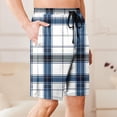 thumbnail image 5 of yillto Men's Plaid Lounge Shorts Sleepwear Pajama Bottoms Elastic Waist Drawstring Pjs Shorts with Pockets, 5 of 6