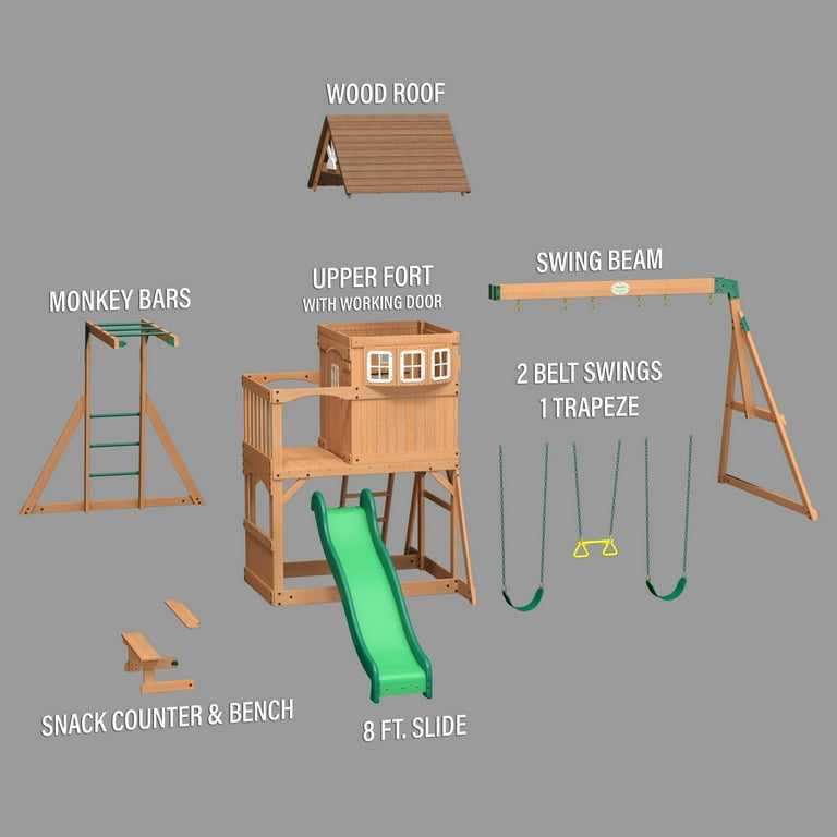 Backyard Discovery Montpelier Cedar Swing Set with Speedy Slide