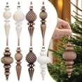 thumbnail image 2 of pdqouc 9 Pcs Neutral Finial Christmas Ornaments Xmas Tree Decor, Vintage Textured Copper Tree Ornaments with Loop, Farmhouse Hanging Baubles, Rustic Decor, for Shatterproof Home Wreath, 2 of 6