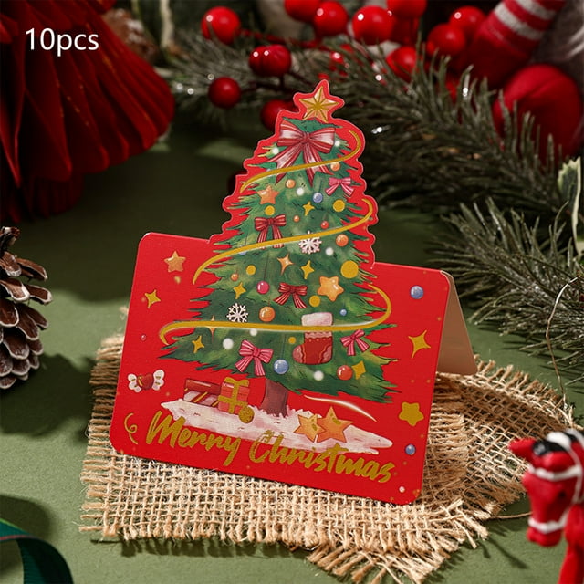 outdoor christmas tree Christmas Christmas Tree Stamping Greeting Cards Flower Shop Baking Gift Giving Small Cards Message Cards christmas decorations outdoor