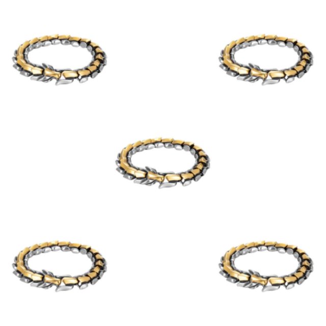 Thinsony Distinctive Gothic Punk Dragon Scale Bangle 48 inches Cool and Contemporary Light Gold 8.26 Inch 5Set