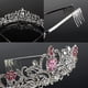thumbnail image 3 of Tiara Corona, Corona Princesa, Tiaras Mujer Rairsky, Corona Niña, Tiara Plata para Mujer Tiara Cristal Rosa Corona Cristal con Peines, Corona Princesa Cristales, 3 of 7