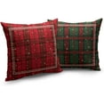 thumbnail image 2 of Christmas Plaid Pillow Covers Red Green Xmas Buffalo Checkered Throw Pillow Covers 16x16 Set of 2 Winter Tartan Snowflakes Pillow Case for Holiday Decor Couch Sofa, 2 of 6