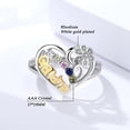 thumbnail image 3 of Anillo De Cristal Anillo De Abuela Anillo De Dedo En Forma De Corazón Regalo De Joyería Para El Día De La Madre Advancent AP007113-04, 3 of 6