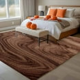 thumbnail image 4 of Brown Wave Wood Grain Washable Area Rug 5 x 7 ft Farmhouse Plants Annual Rings Texture, Soft Non Slip Rugs Stain Repellent Indoor Felt Carpet for Living Dining Room Bedroom Home Office, 4 of 9