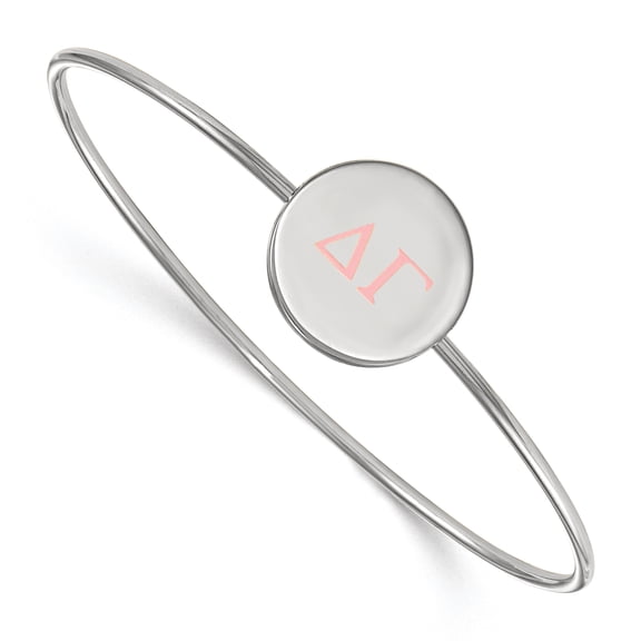 Sterling Silver Official Licensed Greek Sororities 7in Delta Gamma (??) Enameled Slip-on Bangle