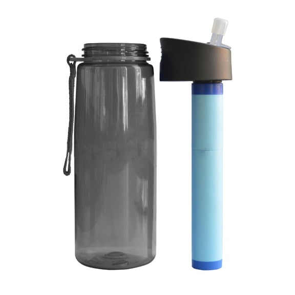 650ml Filtered Water Bottle Water Filter Bottle for Survival Camping Backpacking
