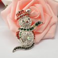 thumbnail image 4 of Collar de Navidad Muñeco de nieve Cristal Rhinestone Collar Colgante Joyas Accesorios (T1592 Plata), 4 of 4