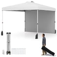 thumbnail image 1 of Gymax 10 X 10 FT Pop up Canopy Tent w/ 1 Sidewall Wheeled Bag 8 Stakes, 1 of 10