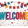 thumbnail image 4 of Welcome Party Banner Colorful Hearts Stars Backdrop Background Decorations Home Event Photography Props Party Supplies, 4 of 4